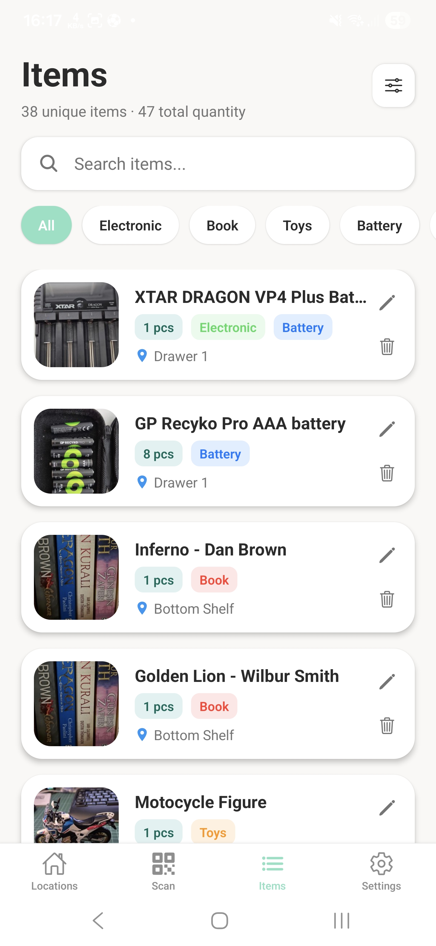 StorageTracker App Preview - Light 3